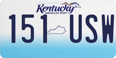 KY license plate 151USW