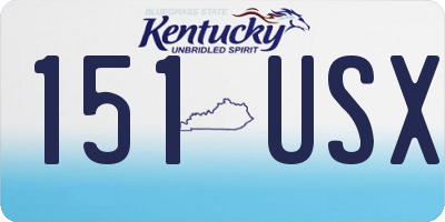 KY license plate 151USX