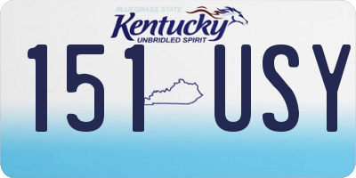KY license plate 151USY