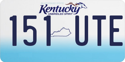 KY license plate 151UTE
