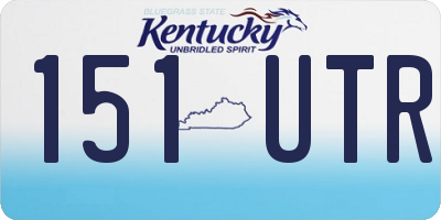 KY license plate 151UTR