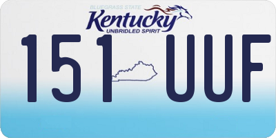 KY license plate 151UUF