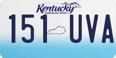 KY license plate 151UVA