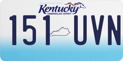 KY license plate 151UVN