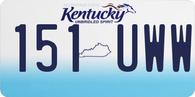 KY license plate 151UWW