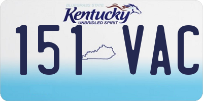 KY license plate 151VAC