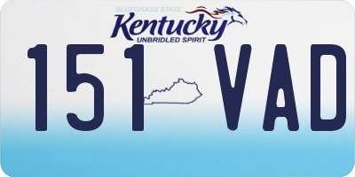 KY license plate 151VAD