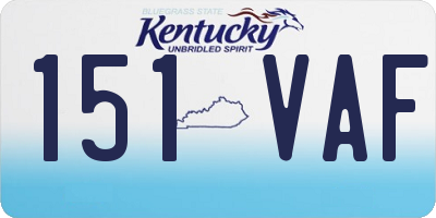 KY license plate 151VAF