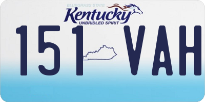 KY license plate 151VAH