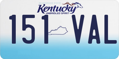 KY license plate 151VAL