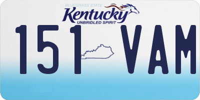 KY license plate 151VAM