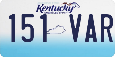 KY license plate 151VAR