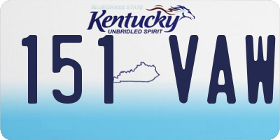 KY license plate 151VAW