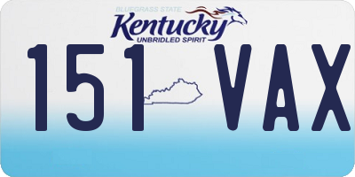 KY license plate 151VAX
