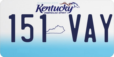 KY license plate 151VAY