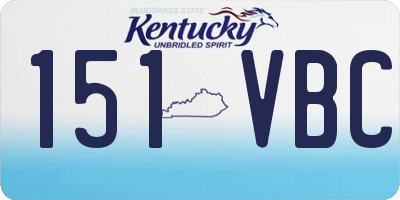 KY license plate 151VBC