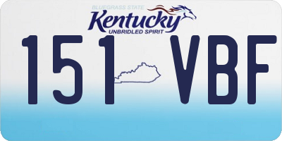 KY license plate 151VBF