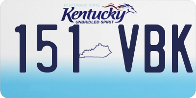 KY license plate 151VBK