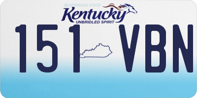 KY license plate 151VBN