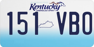 KY license plate 151VBO