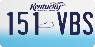 KY license plate 151VBS