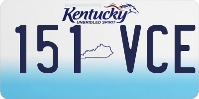 KY license plate 151VCE