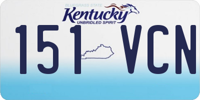 KY license plate 151VCN