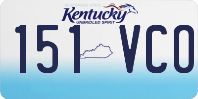 KY license plate 151VCO