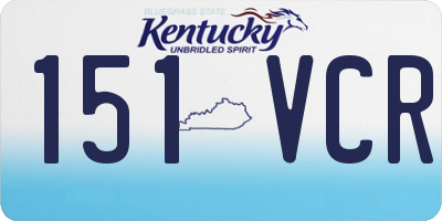 KY license plate 151VCR