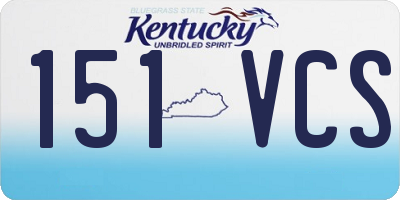 KY license plate 151VCS