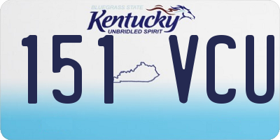 KY license plate 151VCU