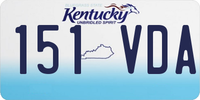 KY license plate 151VDA