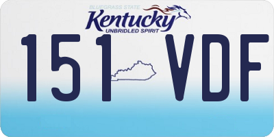 KY license plate 151VDF