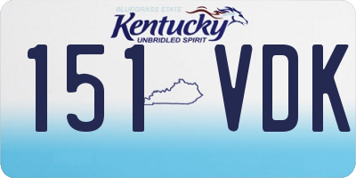 KY license plate 151VDK