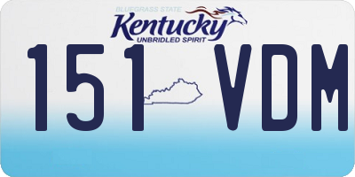 KY license plate 151VDM