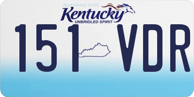 KY license plate 151VDR