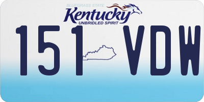 KY license plate 151VDW