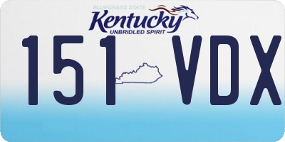 KY license plate 151VDX