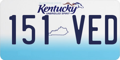 KY license plate 151VED