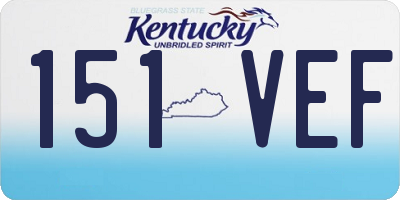 KY license plate 151VEF