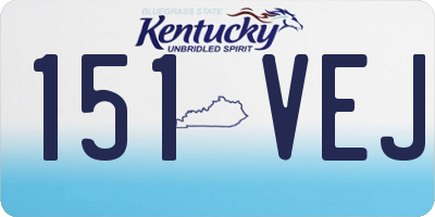 KY license plate 151VEJ