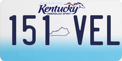 KY license plate 151VEL