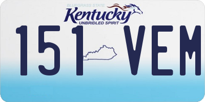 KY license plate 151VEM