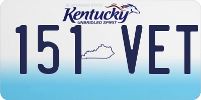 KY license plate 151VET
