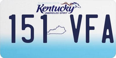 KY license plate 151VFA