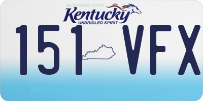 KY license plate 151VFX