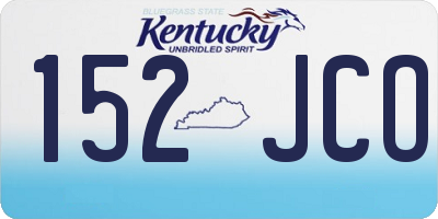 KY license plate 152JCO