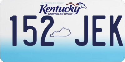 KY license plate 152JEK