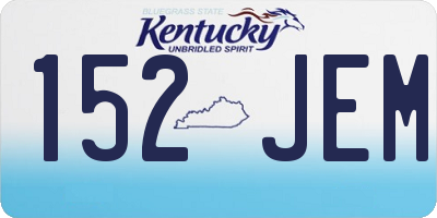 KY license plate 152JEM