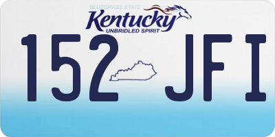 KY license plate 152JFI